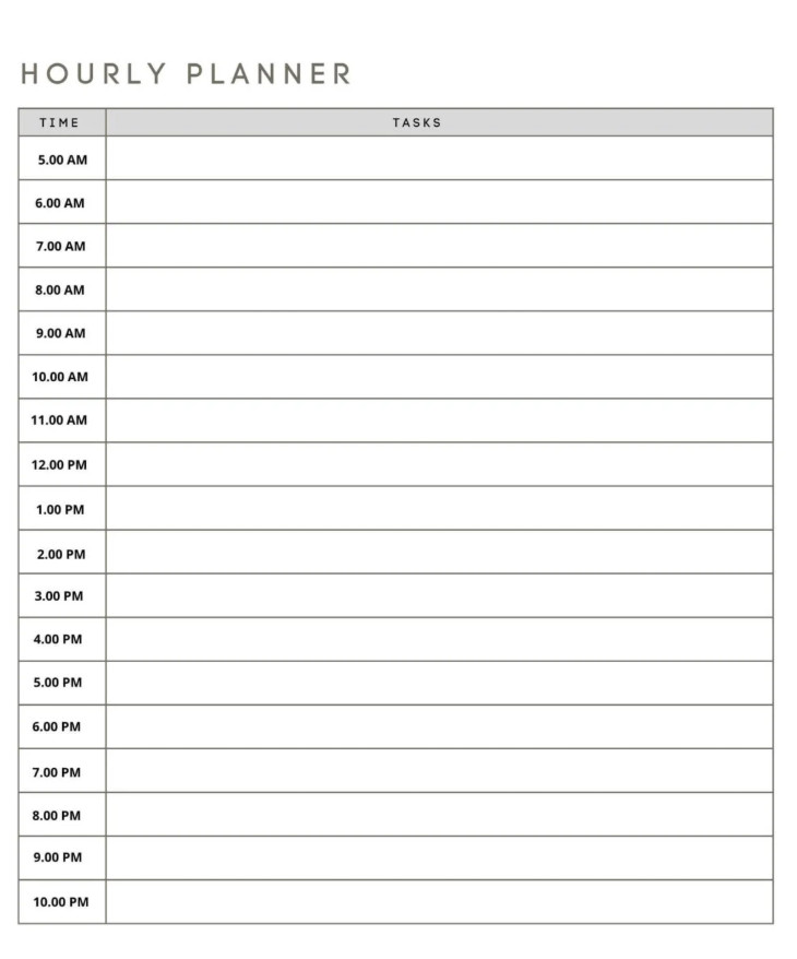 24 hour schedule template excel