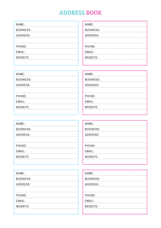 Address Book Template