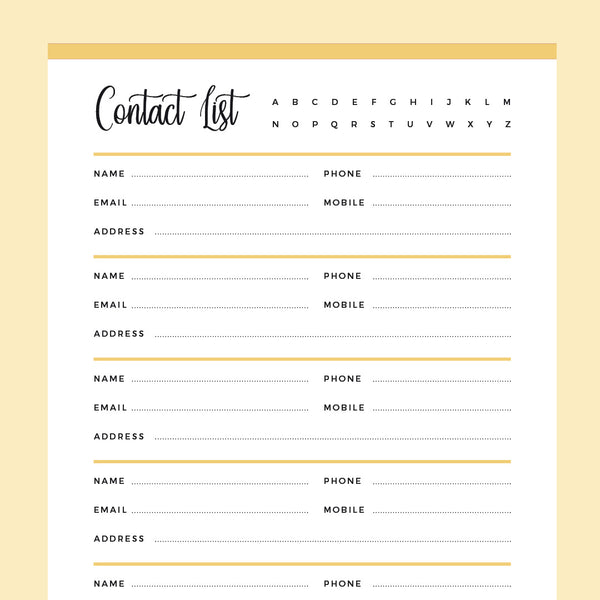 Address Book Template