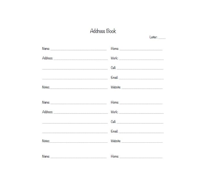 Address Book Template