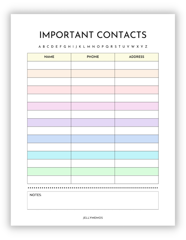 Address List Template