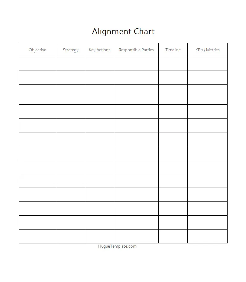 Simple Alignment Chart Template Word