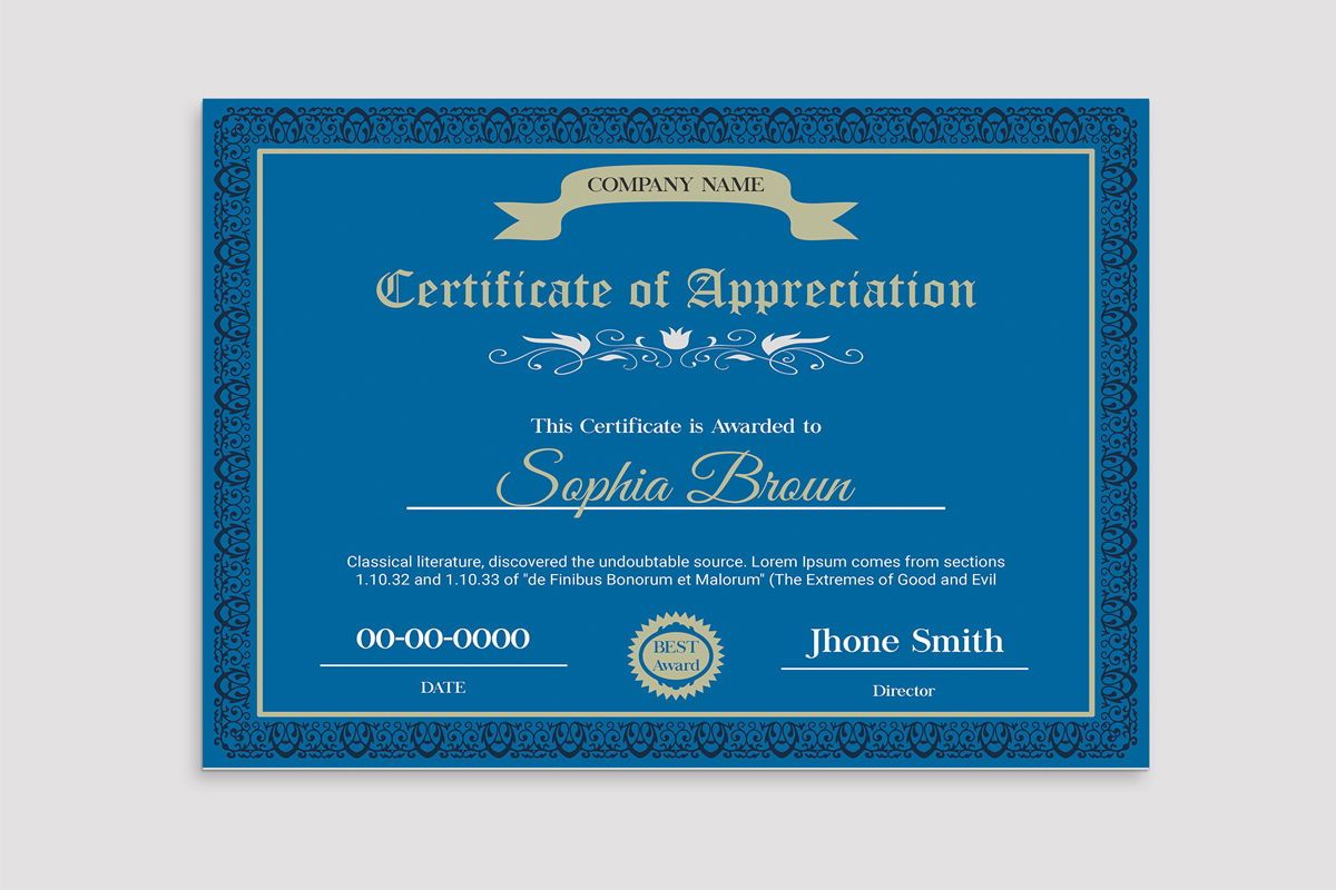 Award Certificate Template