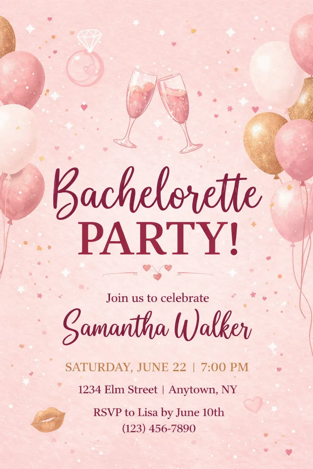 Simple Bachelorette Party Invitation Template Word