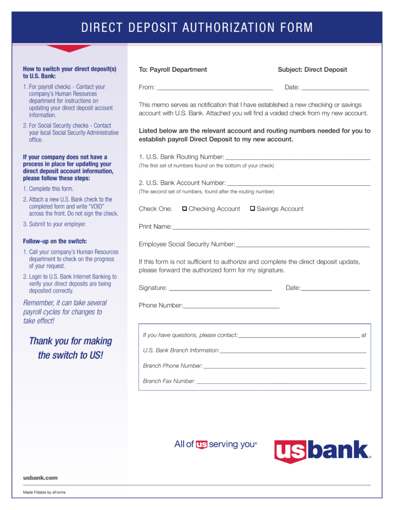 Bank Letter For Direct Deposit