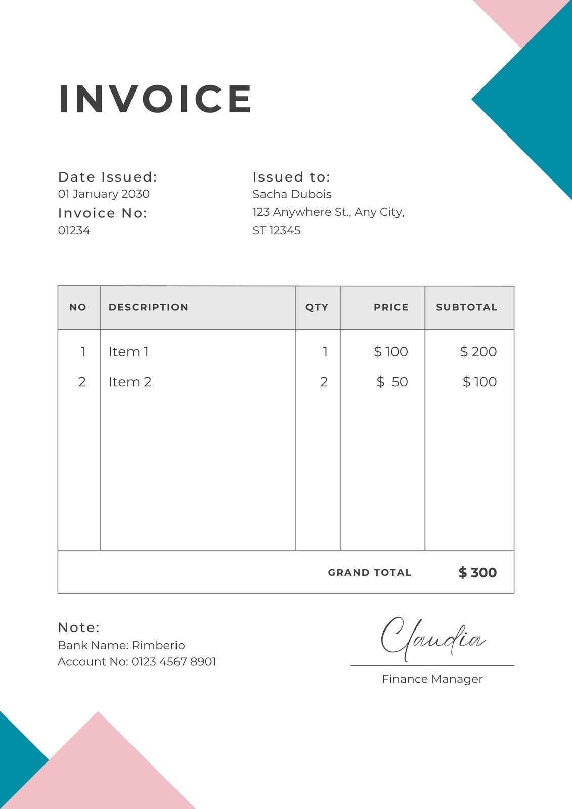 Billing Invoice Template