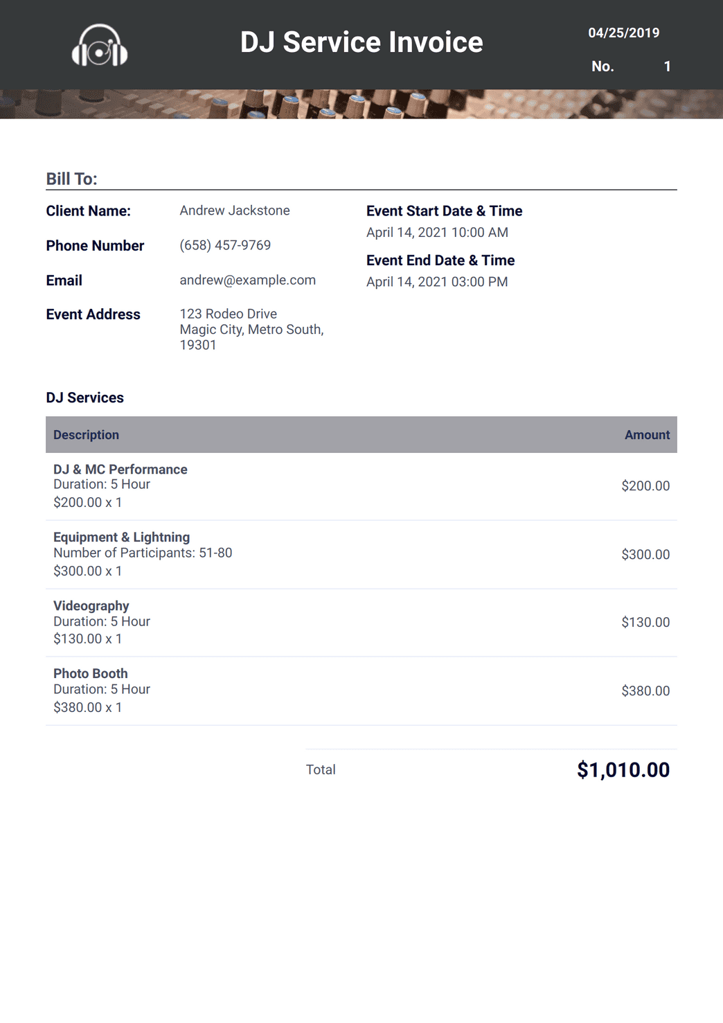 Billing Invoice Template
