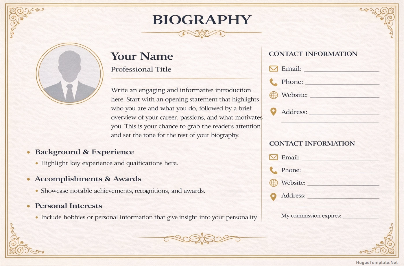 Biography Template Biography Template Word