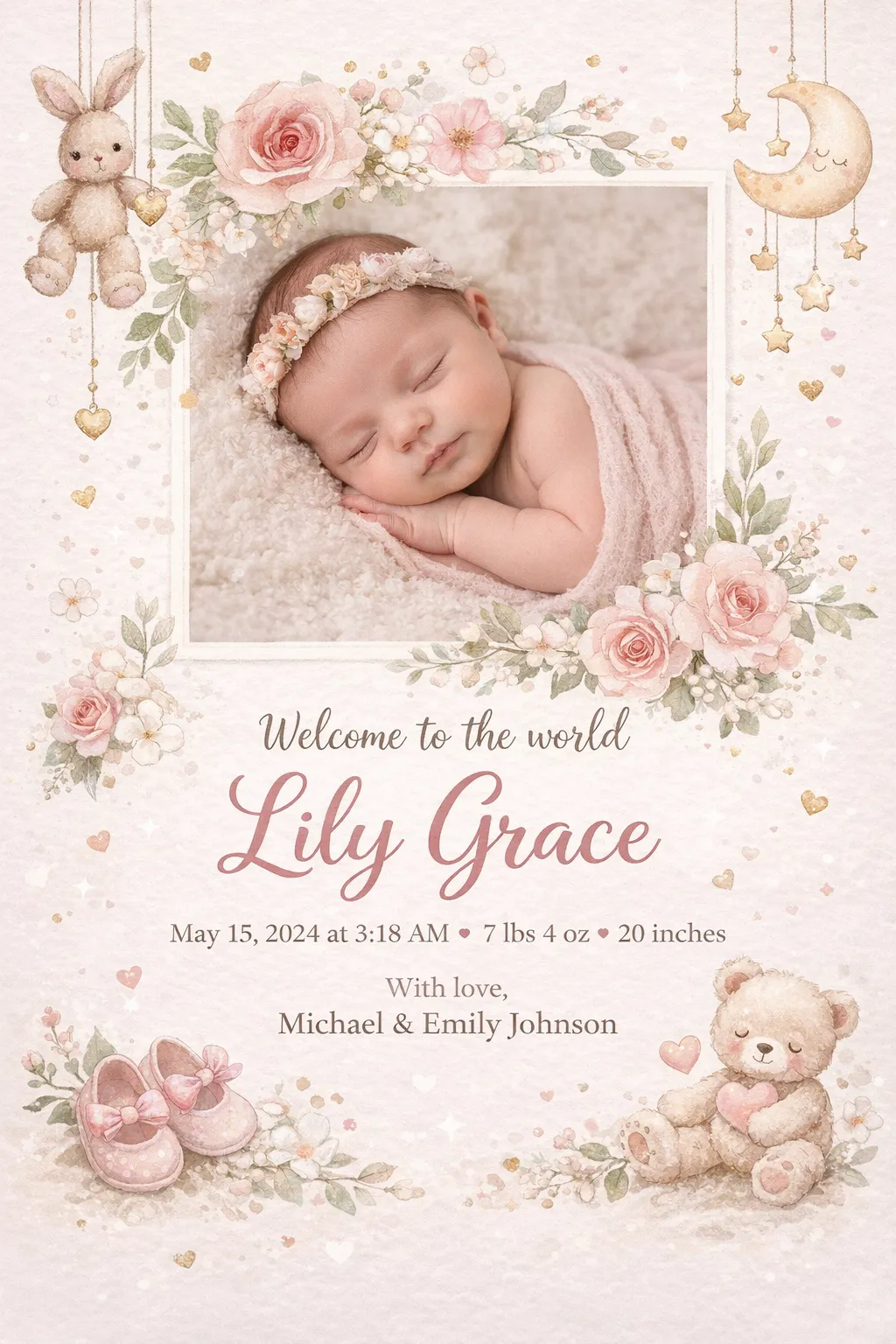 Simple Birth Announcement Template Word