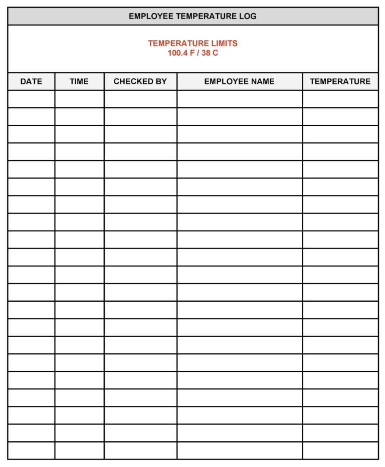 Body Temperature Tracker Template