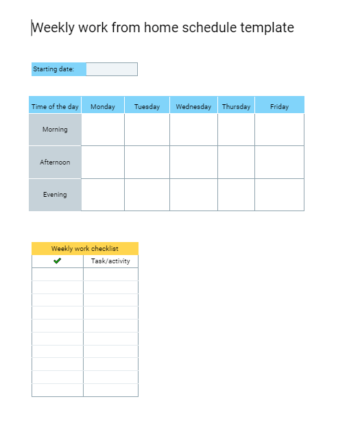 Break Schedule Template