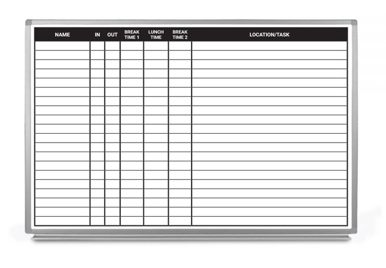 Break Schedule Template
