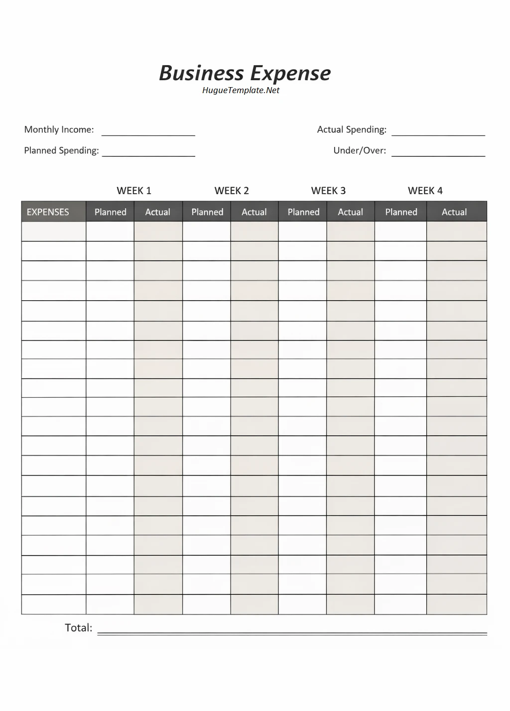 Business Expense Template