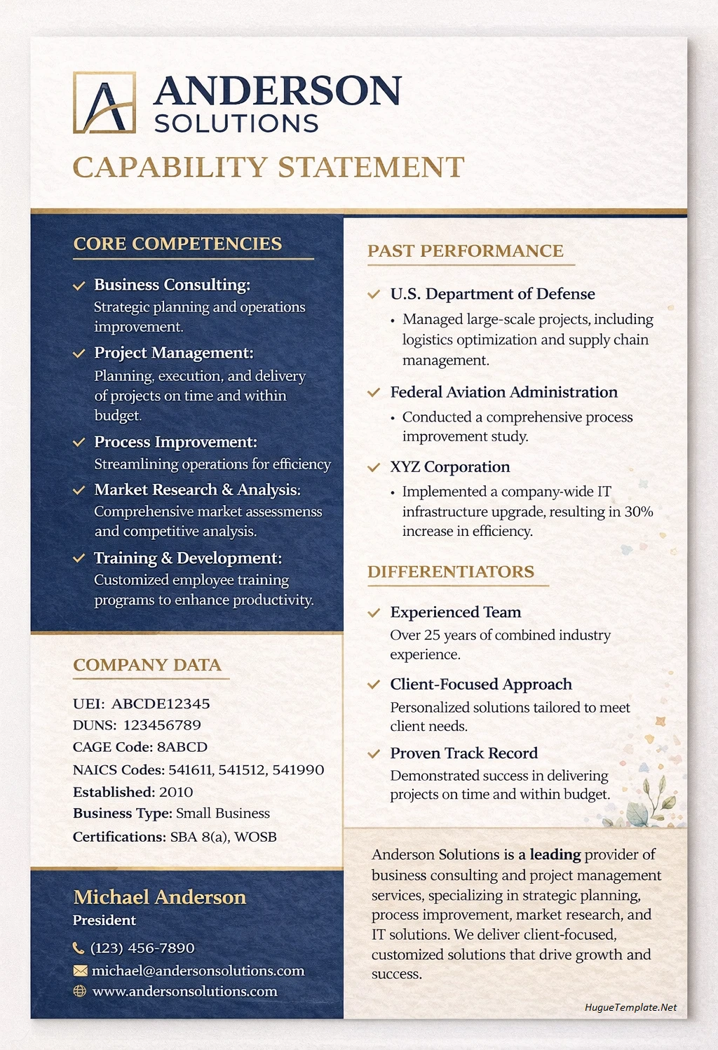 Capability Statement Template Word