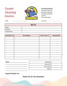 Printable Carpet Cleaning Invoice Template