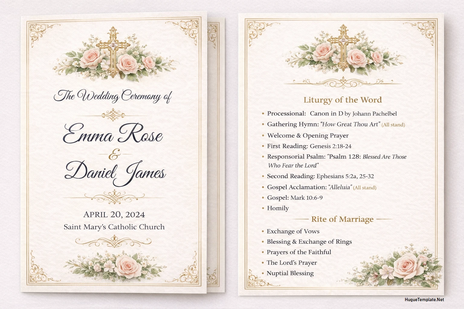 Catholic Wedding Program Template Catholic Wedding Program Template