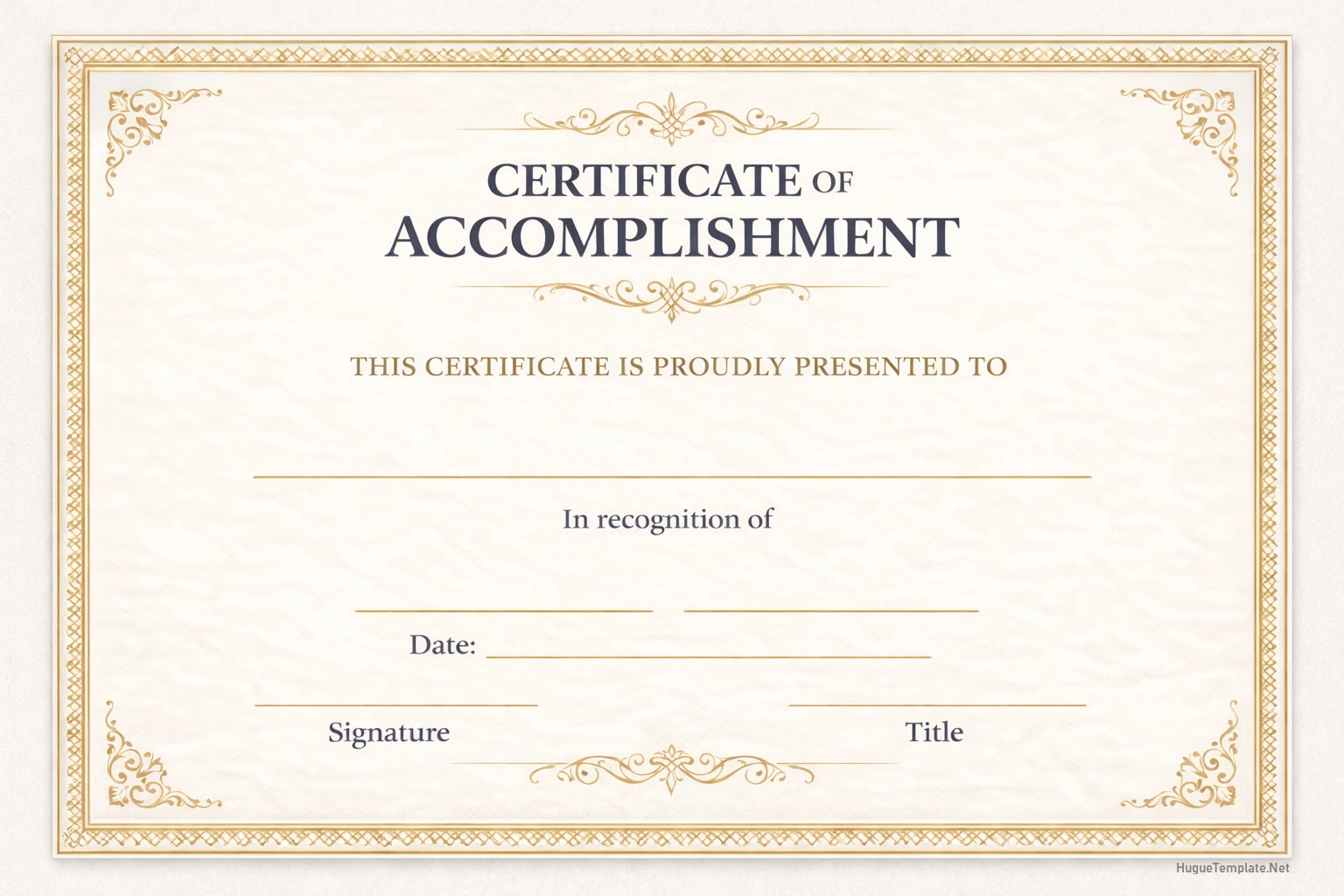 Certificate of Accomplishment Template