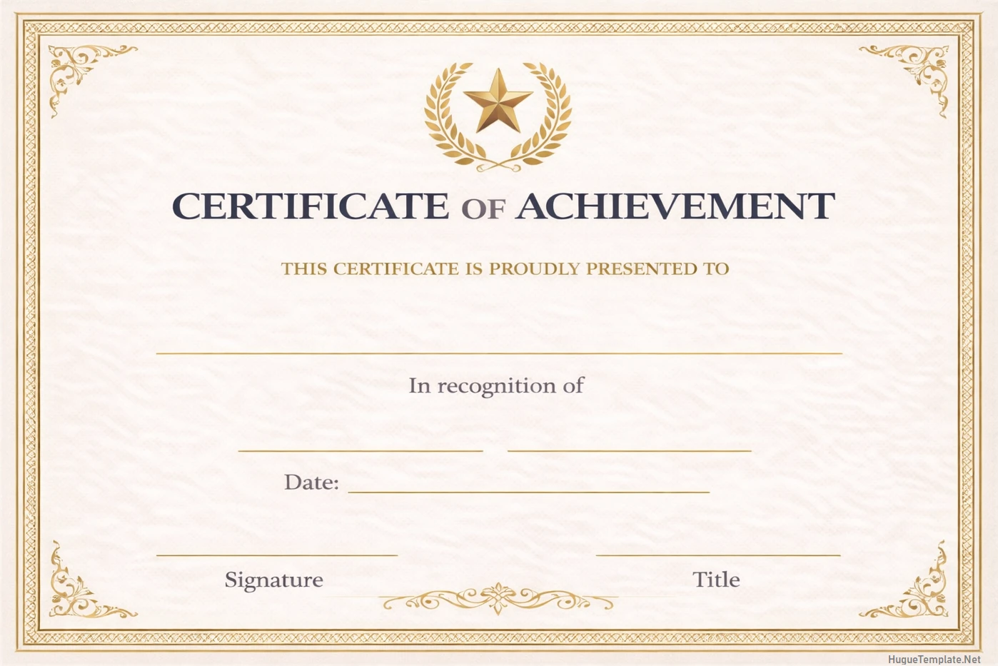 Certificate of Achievement Template Simple Blank Certificate of Achievement Template