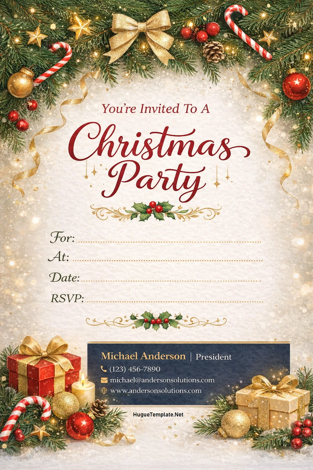 Simple Christmas Party Invitation Template