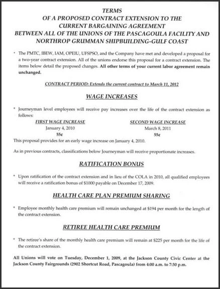 Collective Bargaining Agreement Template Example