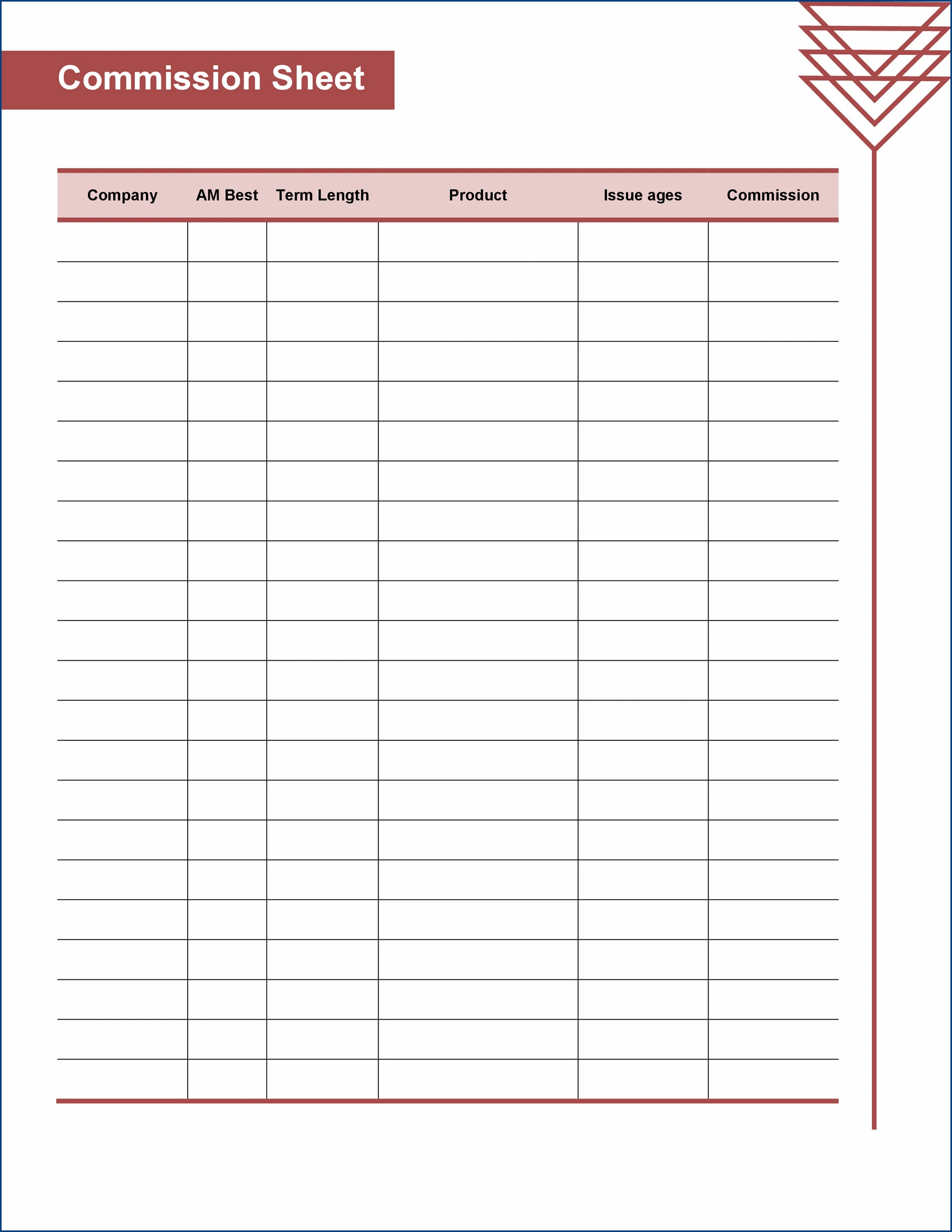 Commission Sheet Template Sample