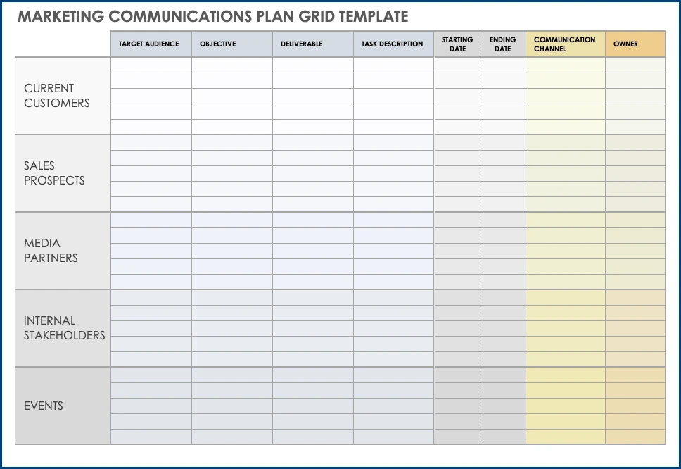 Communication Planner Template