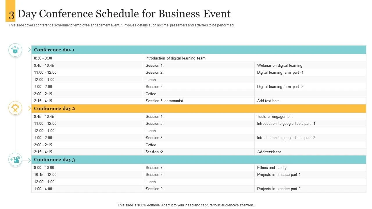 Conference Schedule Template Sample