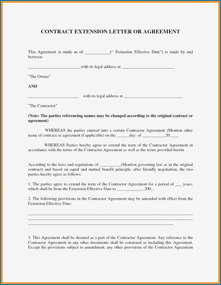 Contract Agreement Template Between Two Parties Example