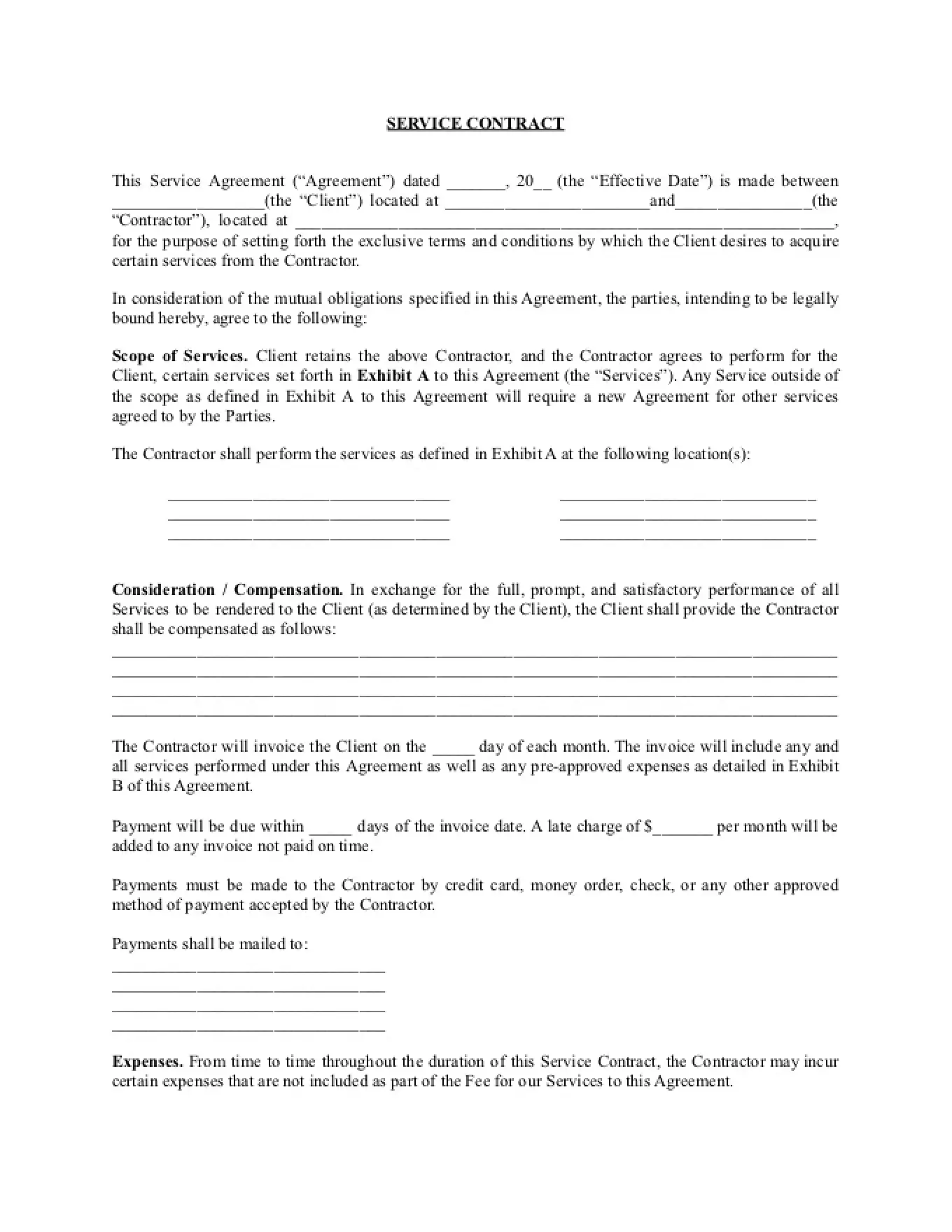 Contractor Services Agreement Template Word