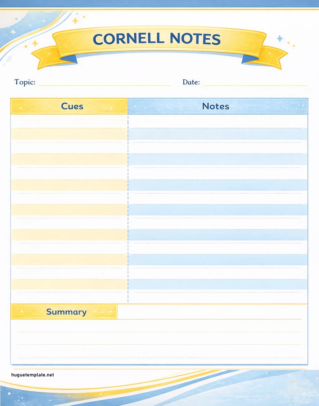 Simple Blank Cornell Notes Template