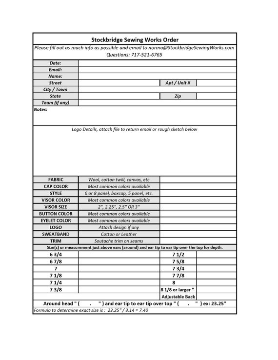 Custom Work Order Form