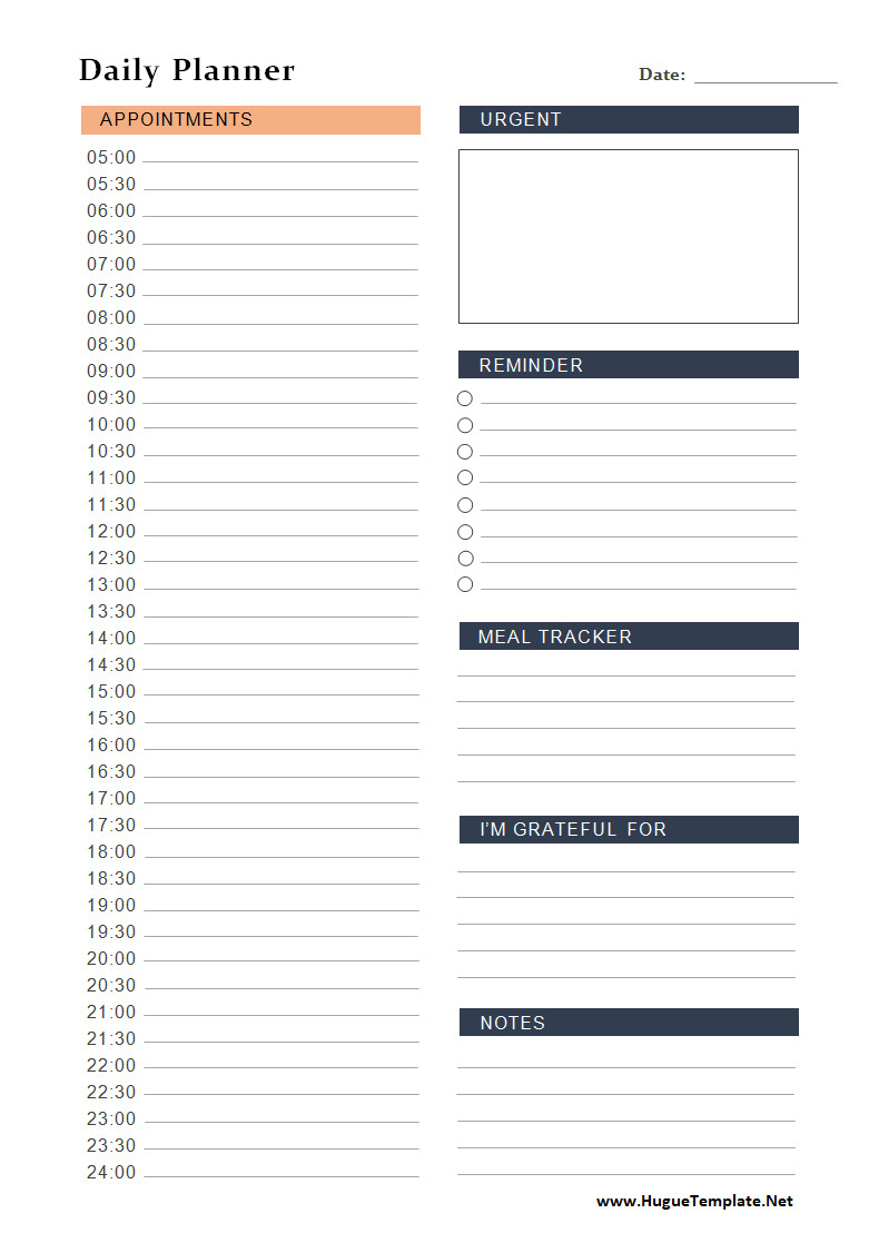 Simple Daily Planner Template