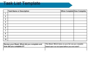 Free Printable Daily Task List Template