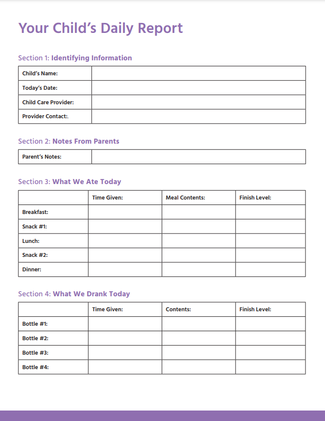 Daycare Schedule Template