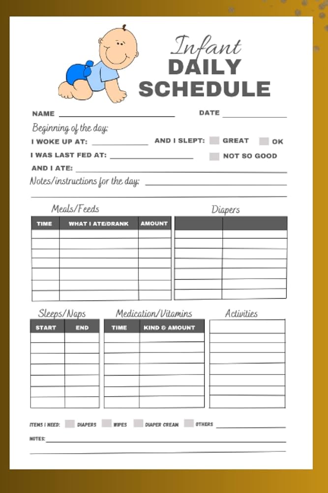 Daycare Schedule Template
