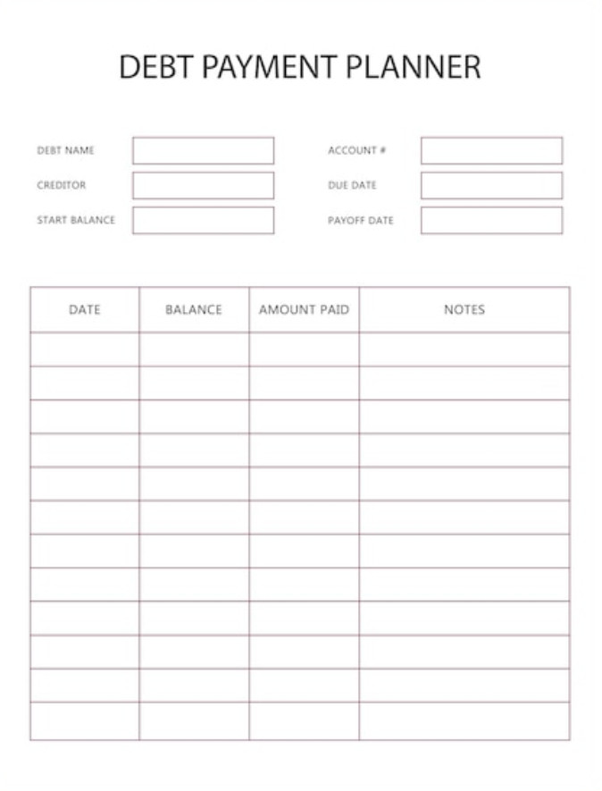 Debt Schedule Template