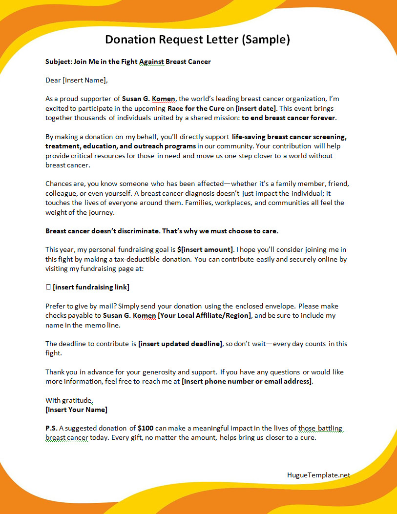 Donation Request Letter Template