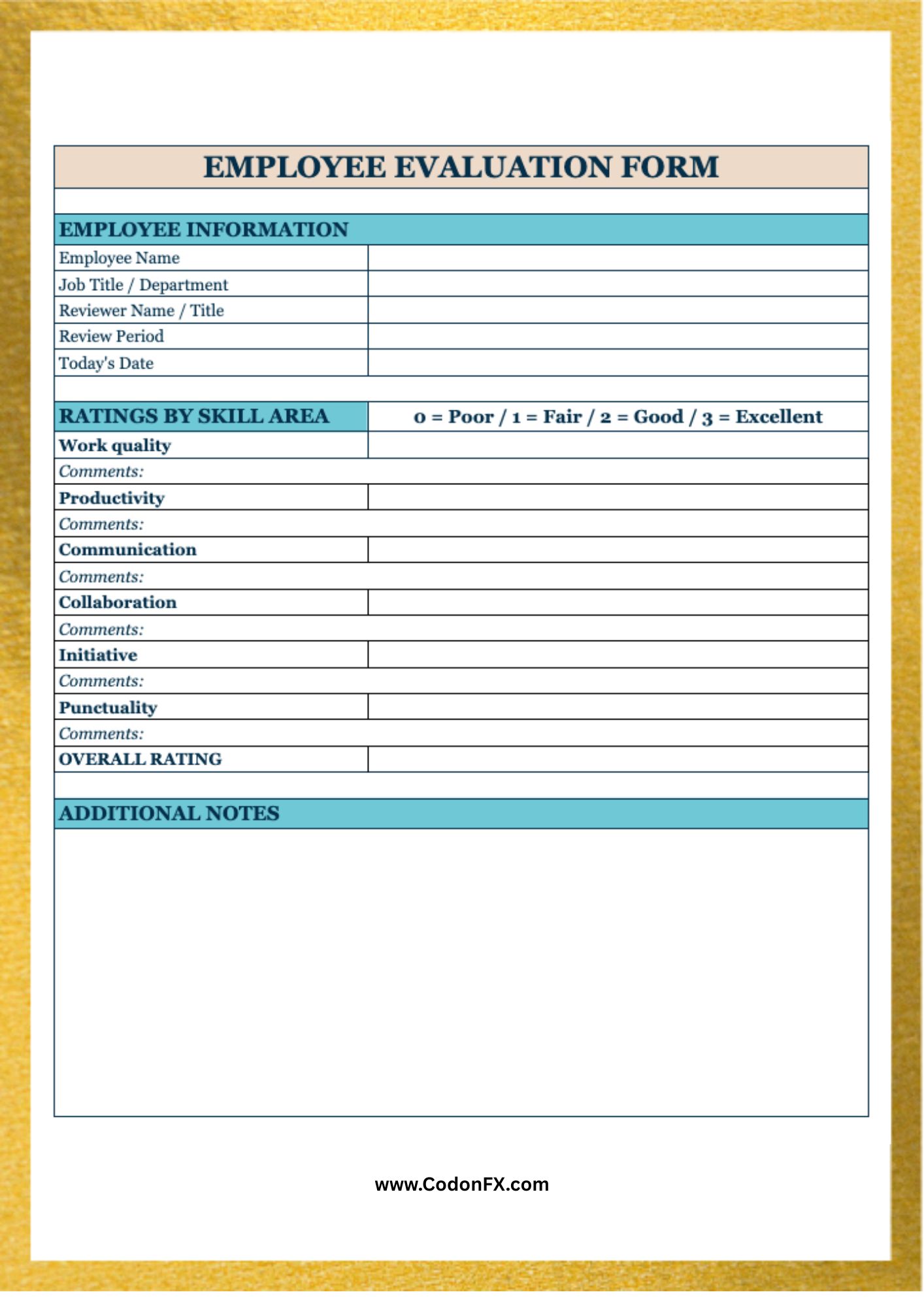 Employee Evaluation Form