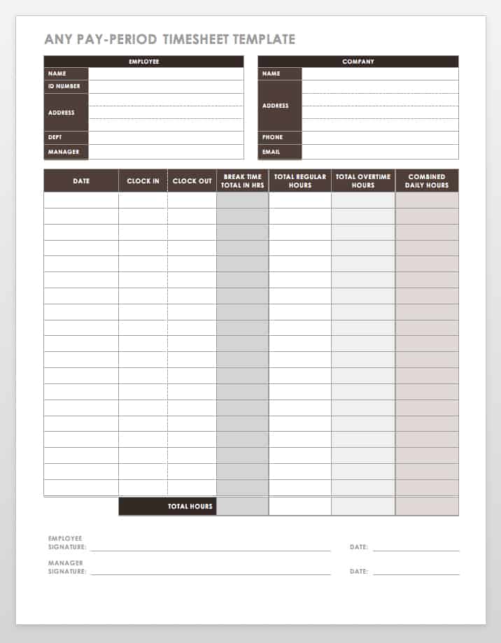 Employee Time Tracking Template