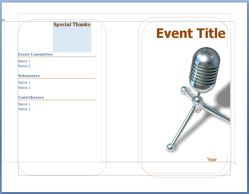 Free Printable Event Program Template