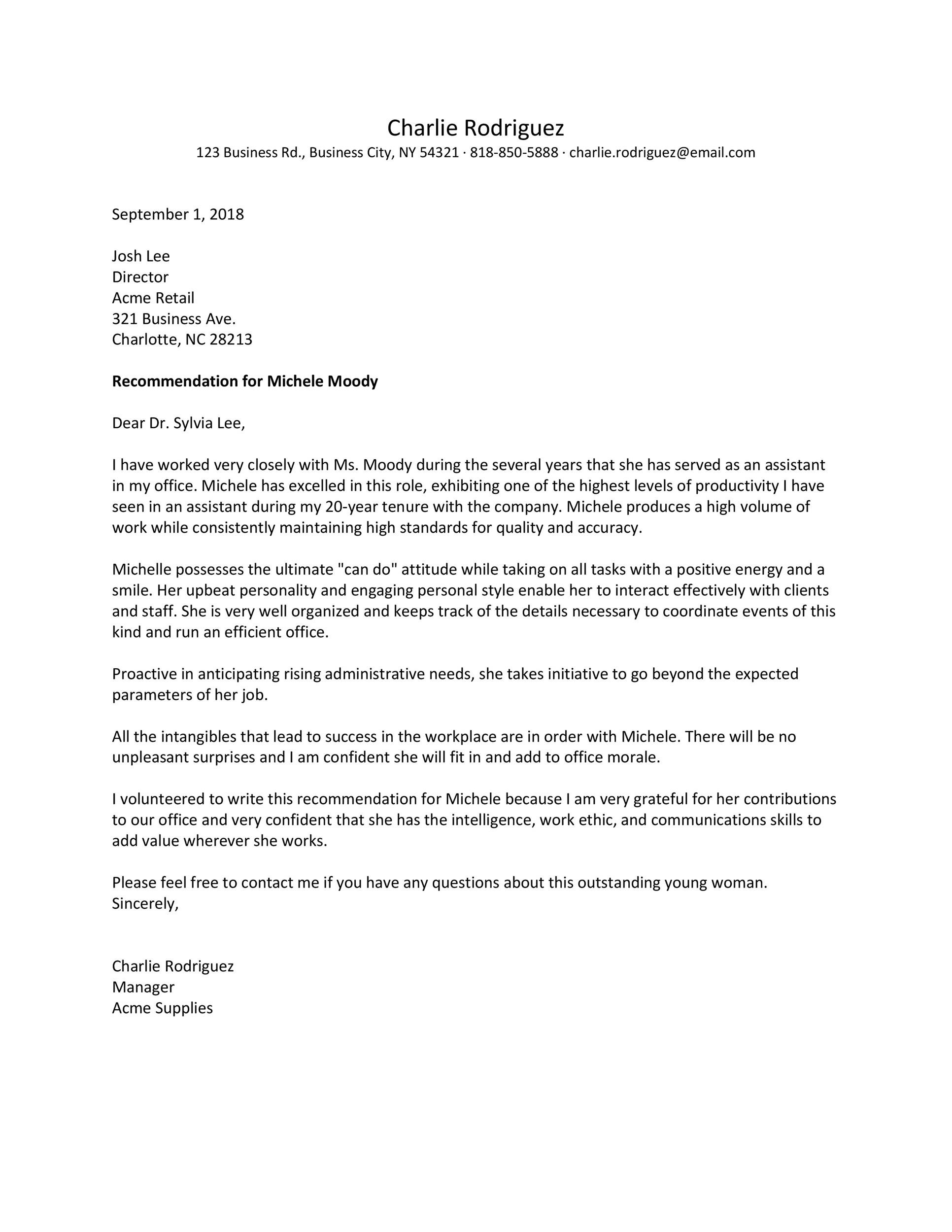 Example Job Reference Letter Template Example Job Reference Letter Template