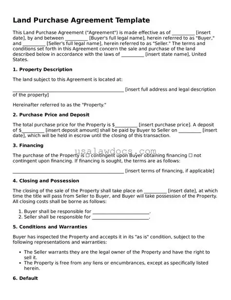 Example Land Purchase Agreement Template Example Land Purchase Agreement Template