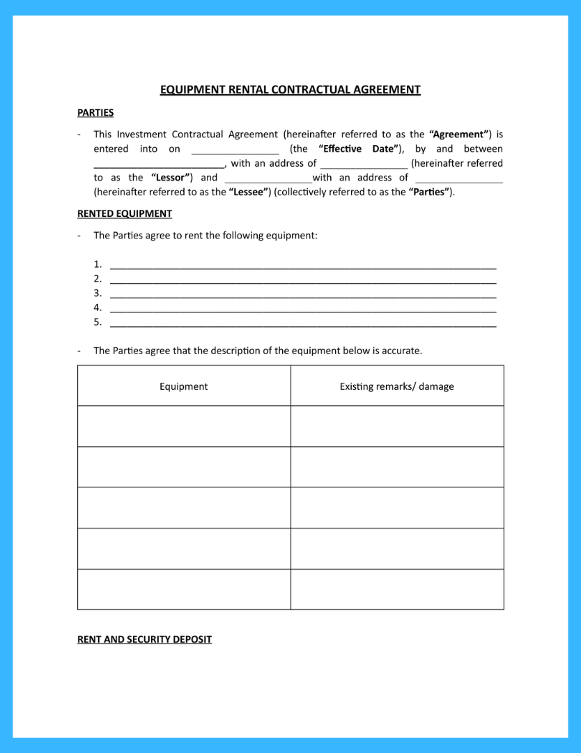 Example Machine Lease Agreement Template Example Machine Lease Agreement Template