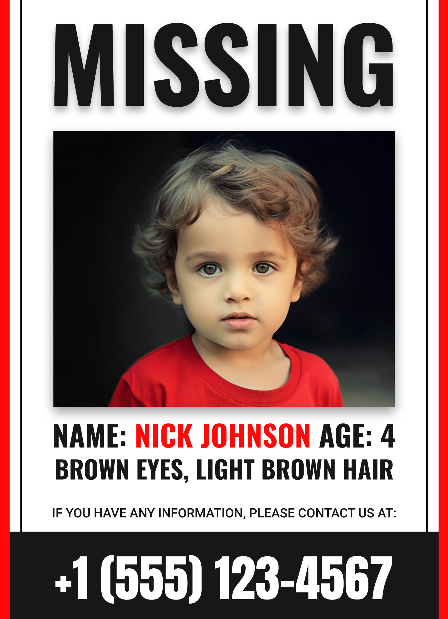 Example Missing Person Poster Template Example Missing Person Poster Template