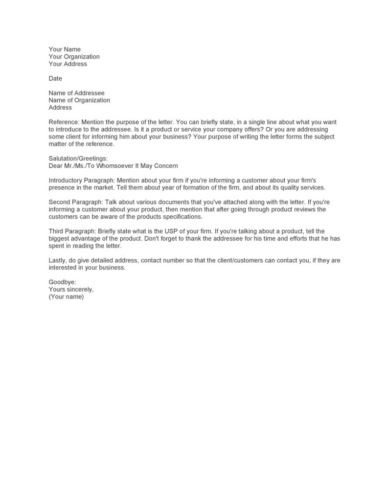 Business Introduction Letter Template (Word)