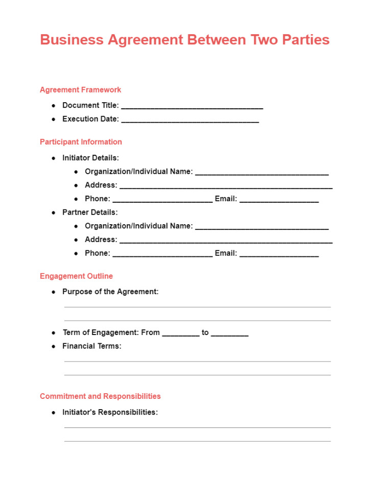 Example of Contract Agreement Template Between Two Parties