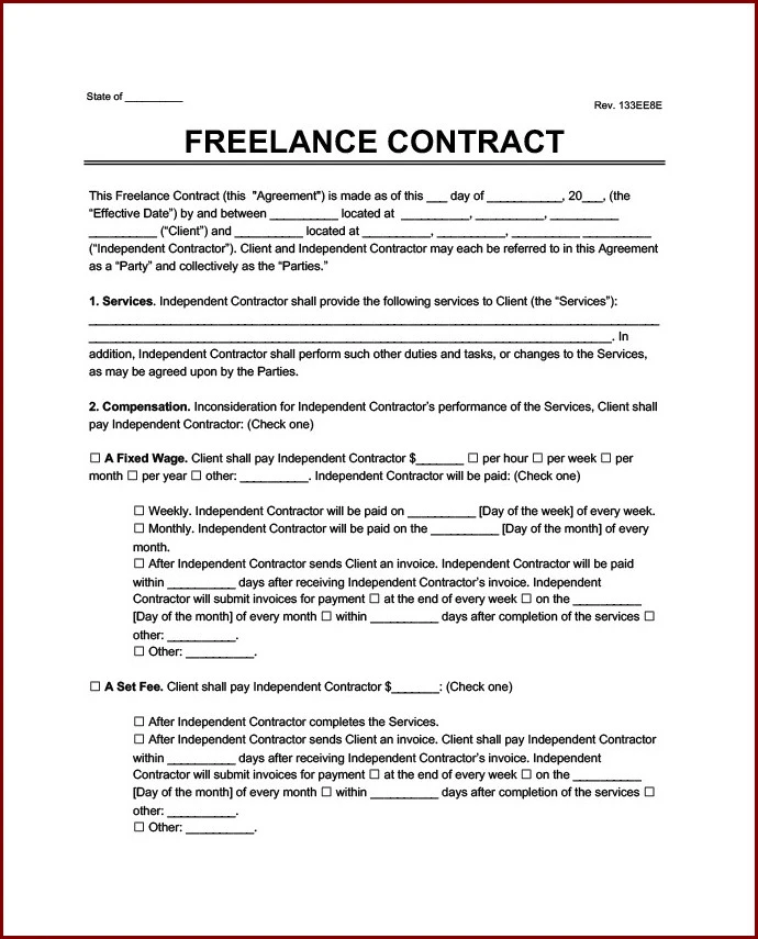 Example of Freelance Writer Contract Template Example of Freelance Writer Contract Template