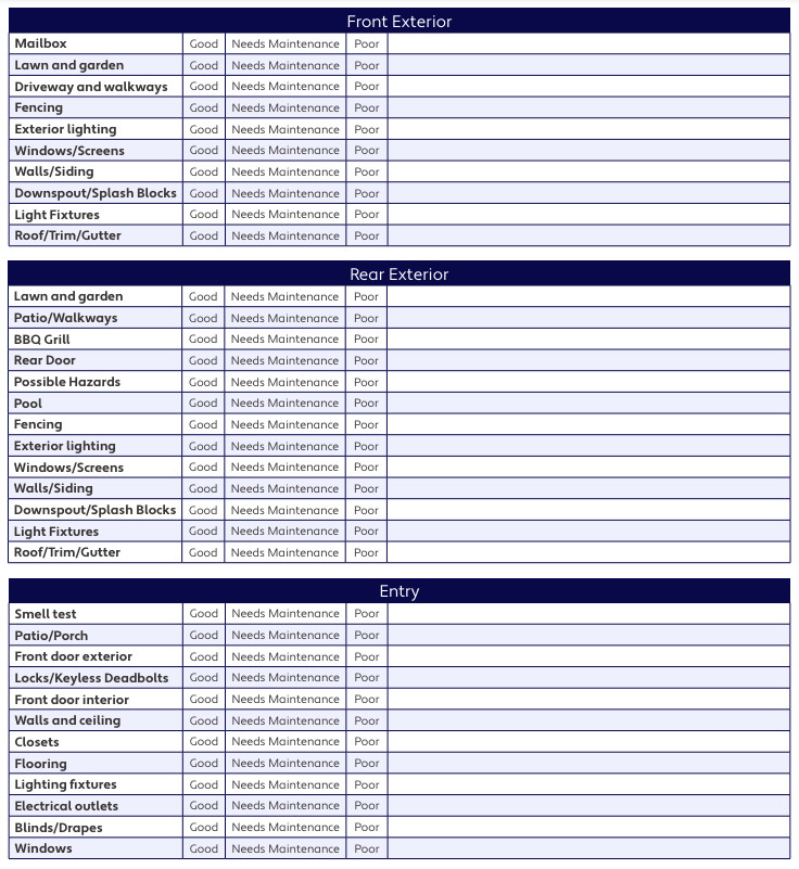 Example of Rental Property Maintenance Checklist Template Example of Rental Property Maintenance Checklist Template