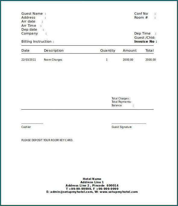 Example of Reservation Receipt Template Example of Reservation Receipt Template