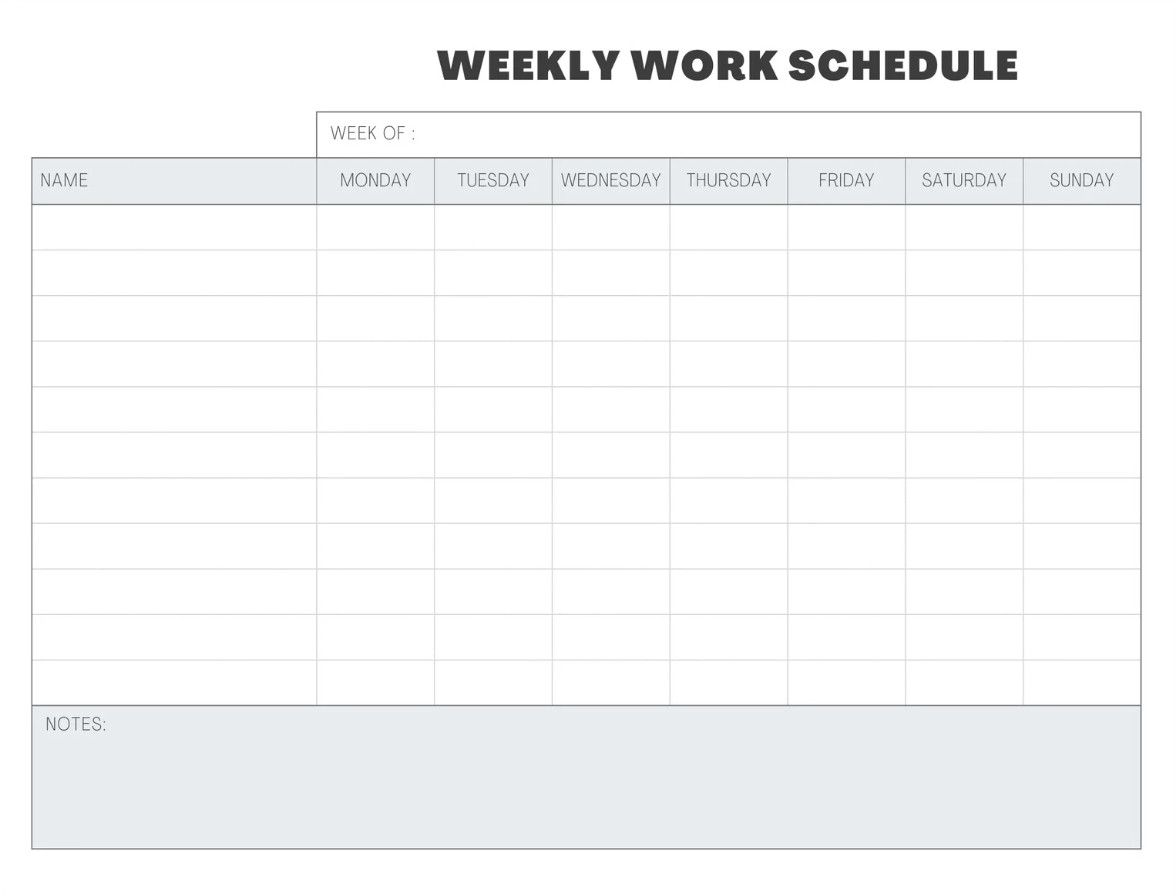Example of Staff Schedule Template Example of Staff Schedule Template